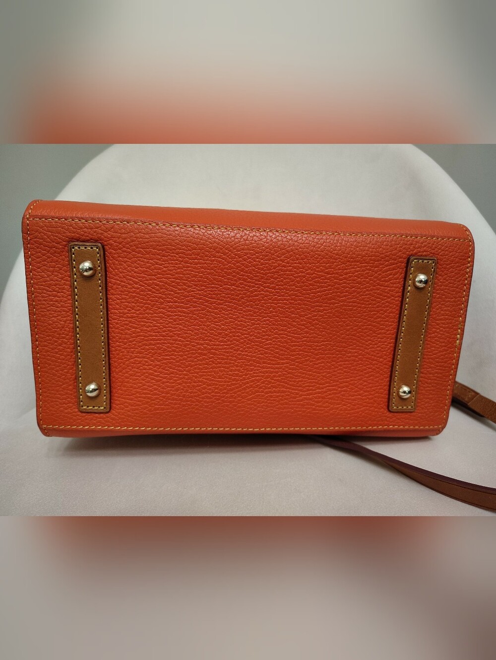 Dooney&Bourke Orange Pebble Grain Leather Blair Bag Satchel EUC - Picture 11 of 16